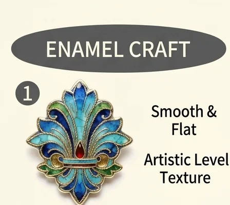 Hard enamel craft pin — smooth, artistic-level enamel texture