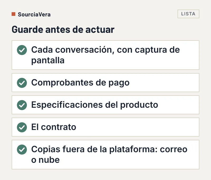 Lista de evidencia que guardar tras una estafa en Alibaba